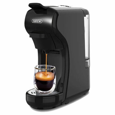 Кофемашина капсульная 4в1 NESPRESSO/DOLCEGUSTO/чалды/молотый HIBREW H1A, 1450 Вт, объем 0,7л, черная