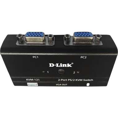 2-портовый kvm-переключатель d-link с портами vga и ps/2 KVM-121/B1A