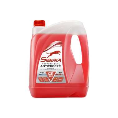 Антифриз Sibiria antifreeze g11, -40, красный, 5 кг, гибридный, силикатный 800163