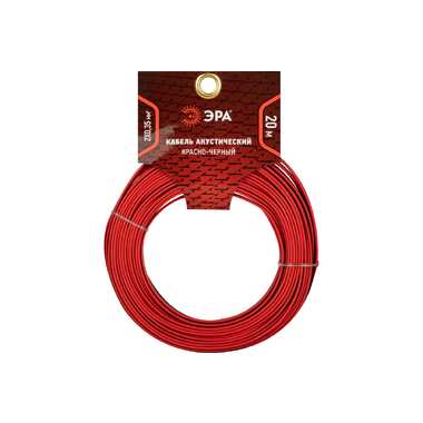 Акустический кабель ЭРА 2x0,35 мм2, красно-черный, 20 м Б0059284 ERA