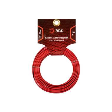 Акустический кабель ЭРА 2x1,00 мм2, красно-черный, 5 м Б0059291 ERA