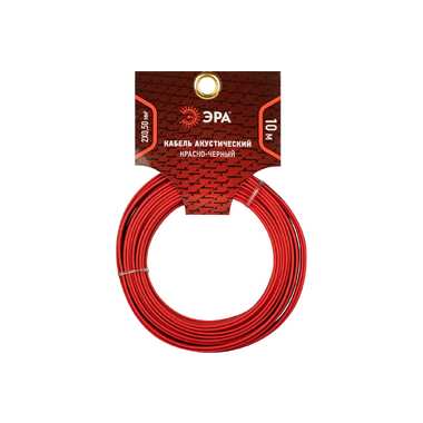 Акустический кабель ЭРА 2x0,50 мм2, красно-черный, 10 м Б0059286 ERA