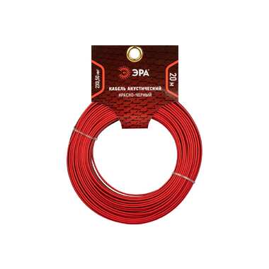 Акустический кабель ЭРА 2x0,50 мм2, красно-черный, 20 м Б0059287 ERA