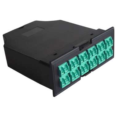 MPO кассета OM3 для модульной панели LAN-FRM-PP-STP/1U LANMASTER 24xLC, тип B, низкие потери, черная LAN-FRM-IN-2MB-24LC/OM3