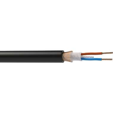 Цифровой кабель Wize WMX24100FP 100 м, 24 AWG DMX-AES, 0.23 мм2, диаметр 12мм, экран, медь, 20x0.12мм, черный, бухта 139516