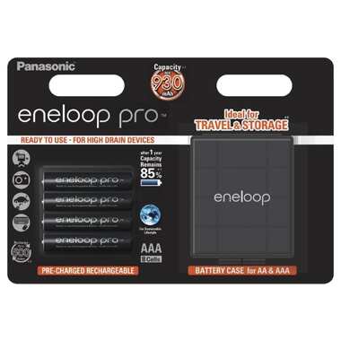 Аккумулятор Panasonic eneloop pro BK-4HCDEC4BE 930mAh ААА R03 +футляр BL4 УТ-00000701