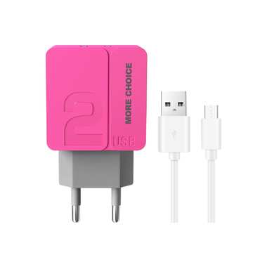 Сетевое зарядное устройство More Choice 2USB 2.4A для micro USB NC46mp 1м