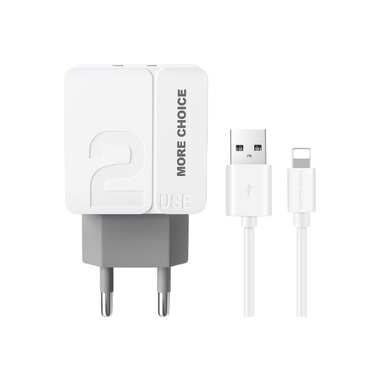 СЗУ More Choice 2USB 2.4A для Lightning 8-pin NC46iwg 1м