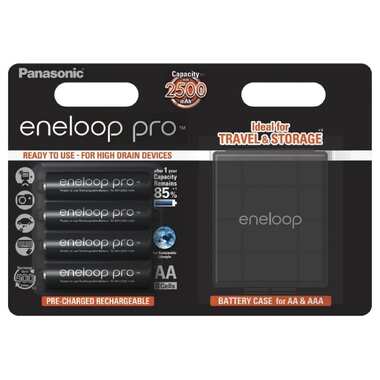 Аккумулятор Panasonic eneloop pro BK-3HCDEC4BE 2500mAh AA R06 +футляр BL4 УТ-00000702