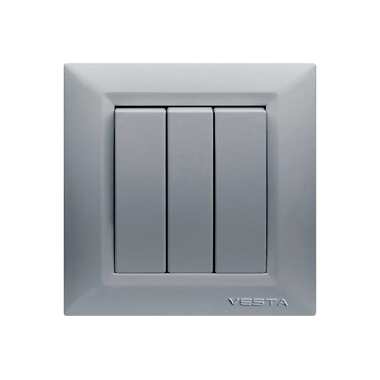 Трехклавишный выключатель Vesta Electric Roma Silver FVK010123SRM
