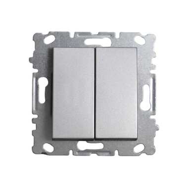Двухклавишный выключатель Vesta Electric Silver без рамки FVK010125SRM