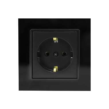 Одинарная розетка Vesta Electric Exclusive Black с заземлением FRZMT040005CHR