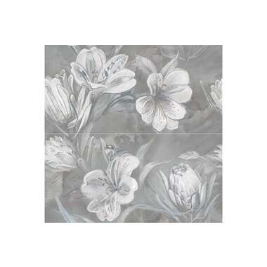 Панно Azori Ceramica opale grey flower, 63x63 см, комплект из 2 плиток 588912003