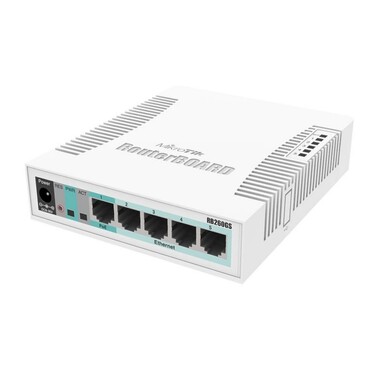 Коммутатор MikroTik RouterBoard 260GS, управляемый, кол-во портов: 5x1 Гбит/с, кол-во SFP/uplink: 1x1 Гбит/с (CSS106-5G-1S)