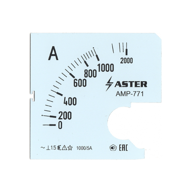 Шкала Aster к амперметру AMP-771 1000/5 А SC771-1000
