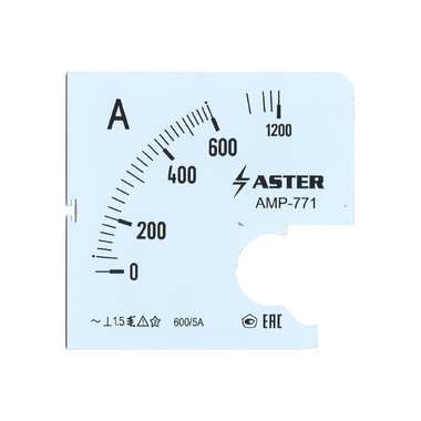 Шкала Aster к амперметру AMP-771 600/5 А SC771-600