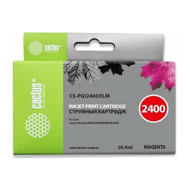 Картридж струйный CS-PGI2400XLM PGI-2400XLM пурпурный (20.4мл) для Canon MAXIFY iB4040/ МВ5040/ МВ5340 Cactus 315849