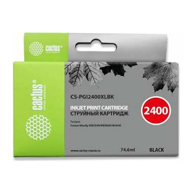 Струйный картридж для canon maxify ib4040/ мв5040/ мв5340 Cactus черный 74.6 мл CS-PGI2400XLBK 315846