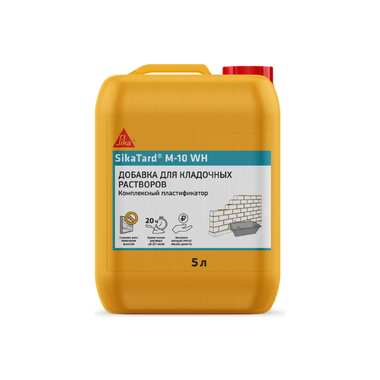 Комплексный пластификатор для кладочных растворов Sika Tard M-10 WH, 5 л 670396