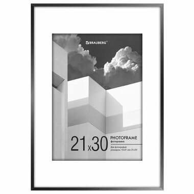 Рамка "Minimal Art" 21х30 см, багет 5 мм, акриловый экран, черная, BRAUBERG ULTRA, ко, 391280