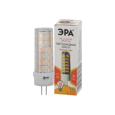 Светодиодная лампа ЭРА STD LED JC-5W-12V-CER-827-G4 G4 5Вт керамика капсула теплый белый свет Б0056749 ERA