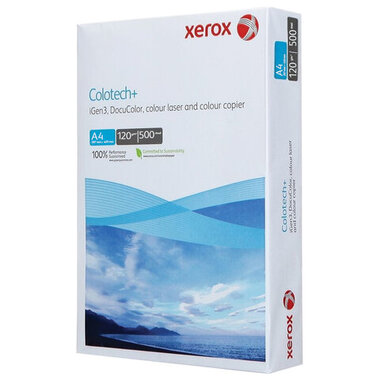 Бумага для цветной лазерной печати А4, 120 г/м2, 500 л., XEROX COLOTECH+ Blue, Австрия, 161% CIE, 003R94651