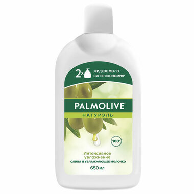 Мыло жидкое 650мл PALMOLIVE НАТУРЭЛЬ "Олива и увлажняющее молочко", дозатор, ш/к 4852, 8718951548527