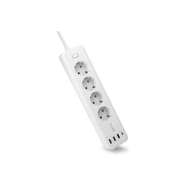 Сетевой фильтр TopOn TOP-PWS4 4 розетки, 3 USB, Type-C, PD 20W QC3.0, 4000W, 3м Белый TOP-PWS4-3