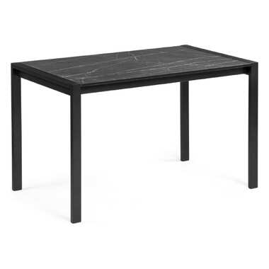 Деревянный стол Woodville центавр 120 (160) х 70, мрамор черный/черный матовый 519757