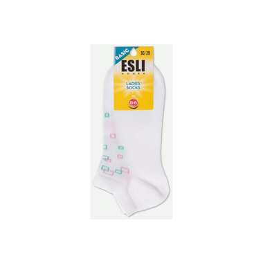 Хлопковые женские носки ESLI basic 20с-39спе, короткие, р. 23-25, 075 белый 1001322830030015075