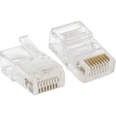 Коннектор RJ-45 EKF TERACOM неэкранированный, 8P8C, Cat.5E, универсальный, упаковка 10 штук TRC-PLUG-5EUTP-10