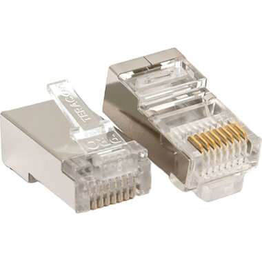 Коннектор RJ-45 EKF TERACOM экранированный, 8P8C, Cat.5E, универсальный, упаковка 20 штук TRC-PLUG-5EFTP-20