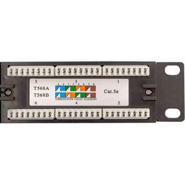 Патч-панель EKF teracom 19'' cat.5e 1u неэкранированная utp 24 порта rj-45 110 idc TRC-PPNL-5EUTP-1U24