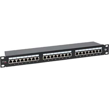 Патч-панель EKF teracom pro 19'' cat.5e 1u полный экран stp 24 порта rj-45 dual idc с органайзером TRP-PPNL-5ESTP-1U24