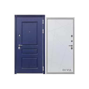 Дверь DIVA 45 2050x860 мм, правая, Роял синий - Д11 Белый Софт УТ-00073632