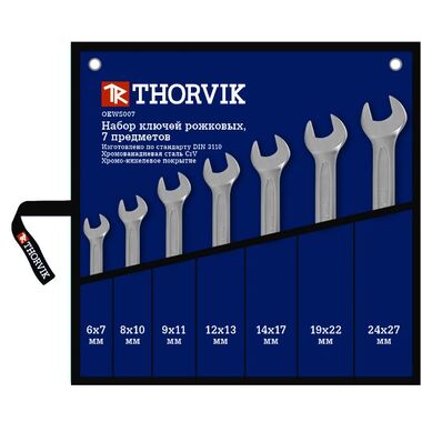 Набор рожковых ключей THORVIK OEWS007 6-27 мм, 7 предметов 52009