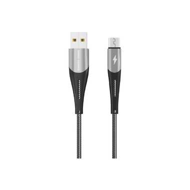 Дата-кабель More Choice Smart USB 3.0A для micro USB нейлон 1м K41Sm Silver Black