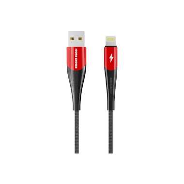 Дата-кабель More Choice Smart USB 2.4A для Lightning 8-pin нейлон 1м K41Si Red Black