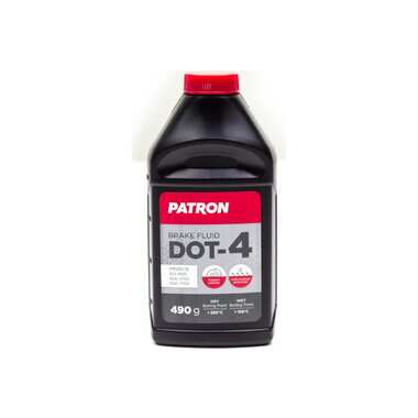 Тормозная жидкость PATRON 490 г (424 мл), DOT-4, для авто c ABS, FMVSS 116, ISO 4925 class 4, JIS K2233, SAE J1703, SAE J1704 PBF450