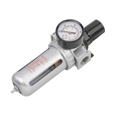 Фильтр-регулятор с индикатором давления для пневмосистем 3/8", 10 Мк, 1700 л/мин, 0-10 bar, рабочая температура 5-60°С Rockforce RF-AFR803