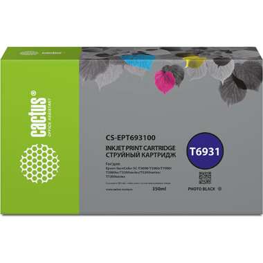 Струйный картридж Cactus CS-EPT693100 T6931 черный, 350 мл, для Epson SureColor SC-T3000/T3070/T3200/ 1769715