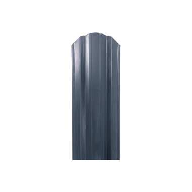 Металлический штакетник ТАВРОС полукруглый, 0.45х105х1800 мм, полиэстер (глянец) RAL 7024 (графитовый серый), двухсторонний 10000038