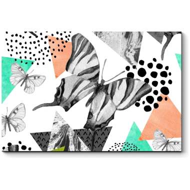 Картина Picsis Геометрическая композиция с бабочками 660x430x40 869-10445440