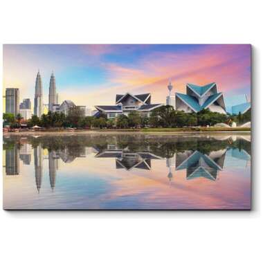 Картина Picsis Пастельный закат в Куала-Лумпур 660x430x40 мм 4092-9908925