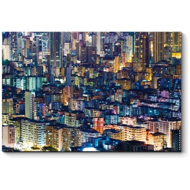 Картина Picsis Пейзаж засыпающего Гонконга 660x430x40 мм 4349-10192572