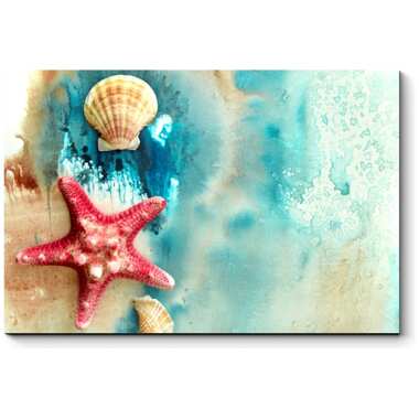 Картина Picsis Морские обитатели на акварельном фоне 660x430x40 мм 4944-12735482