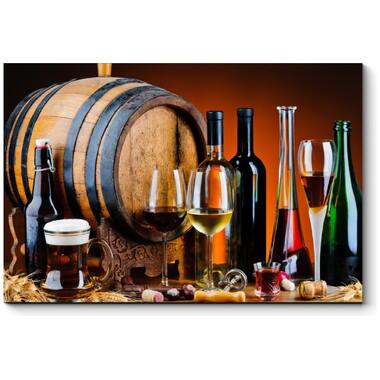 Картина Picsis Натюрморт с деревянной бочкой и вином 660x430x40 мм 3188-10991719