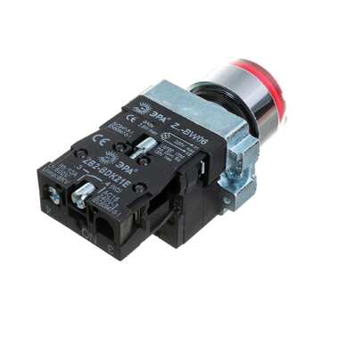 Кнопка управления ЭРА LAY5-BW3461 с подсветкой красный 1з 20/200/4000 Б0045661 ERA