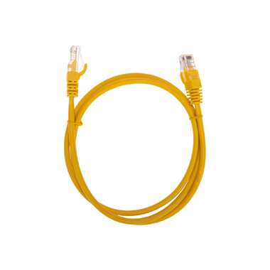 Патч-корд REXANT u/utp, cat 5e, rj45-rj45, 26awg, lszh, желтый, 1м 02-0105-1