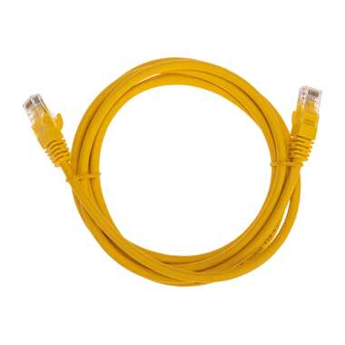 Патч-корд REXANT u/utp cat 6, rj45-rj45, 26awg, lszh, желтый, 2м 02-0295-2